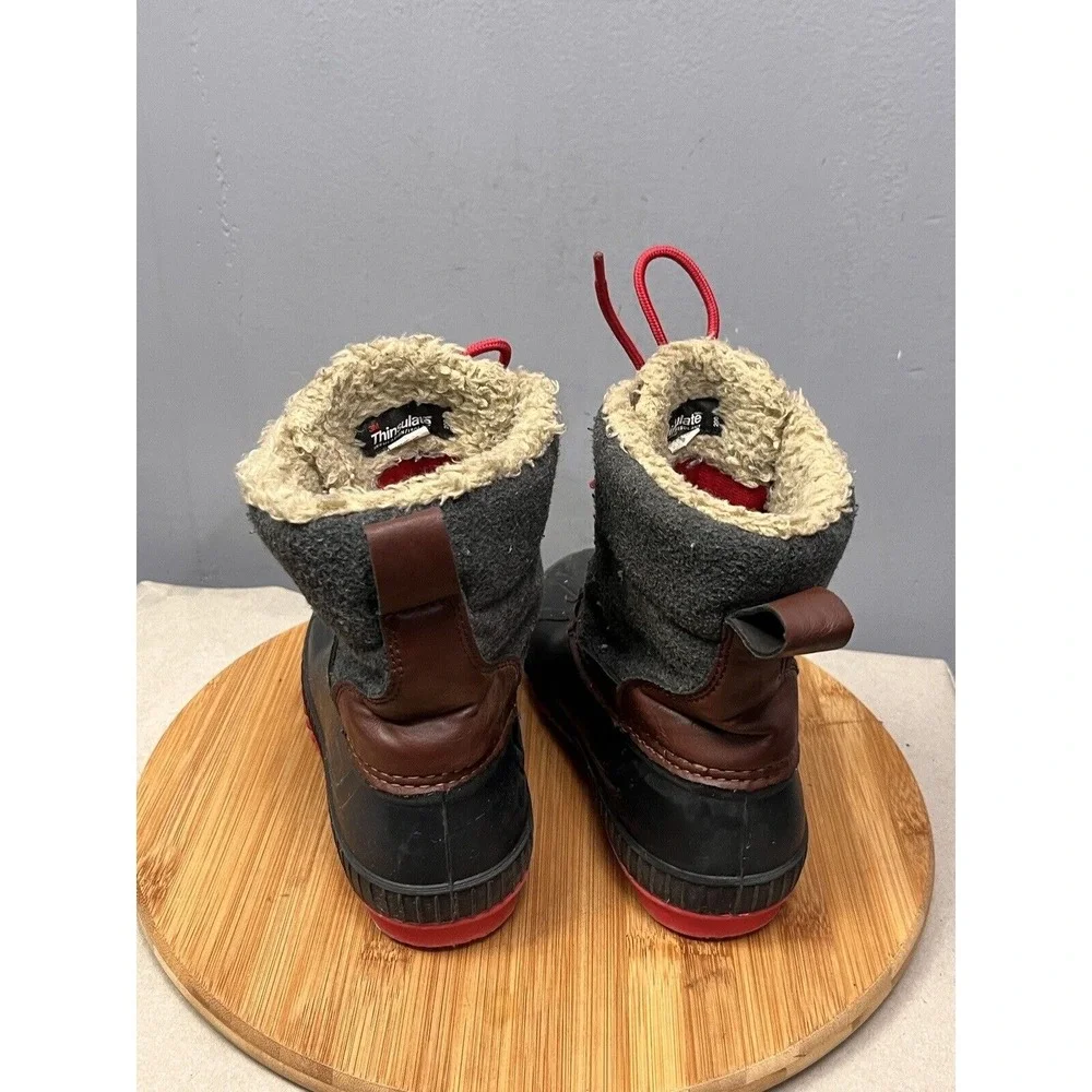 Gap Duck Boots Kids Size 3/4 Charcoal Grey‎ Cozy Winter Snow Thinsulate Lined